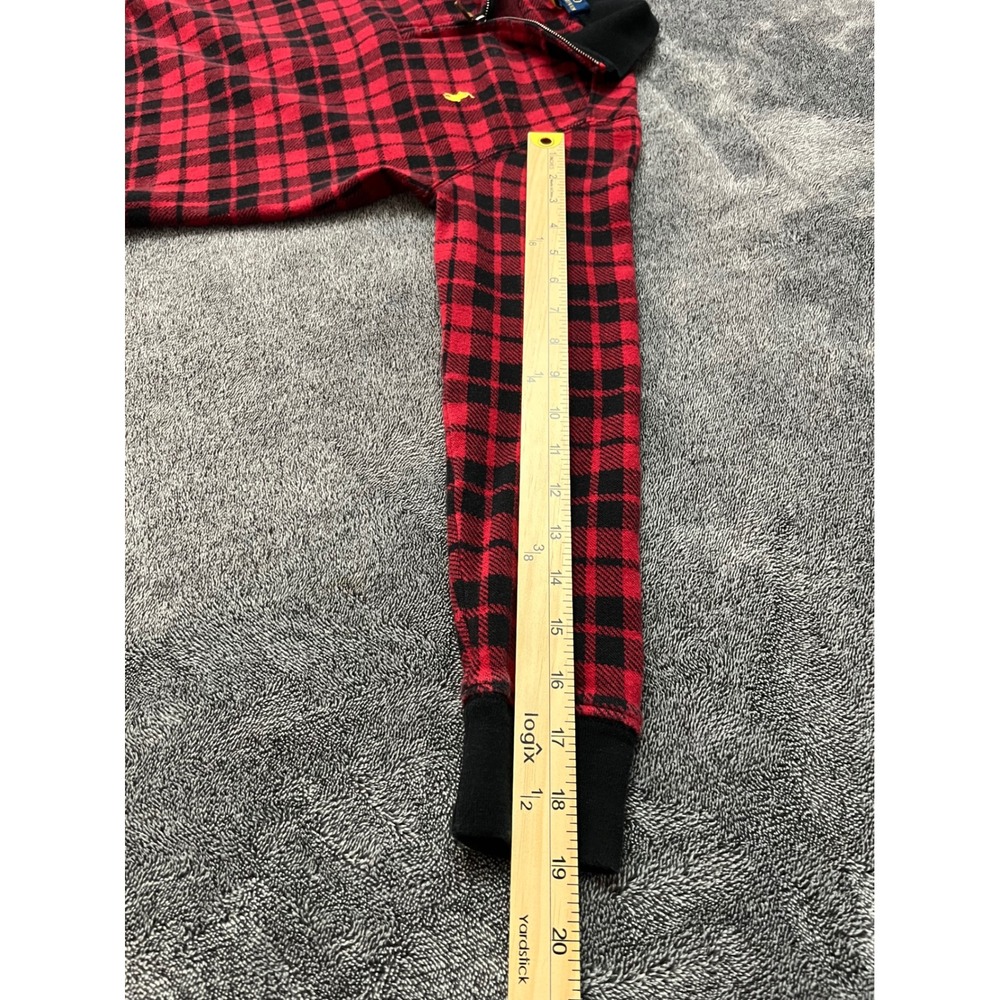 Polo Ralph Lauren Boys Red Black Plaid Quarter Zip Pullover Sweatshirt Size M - Picture 7 of 7